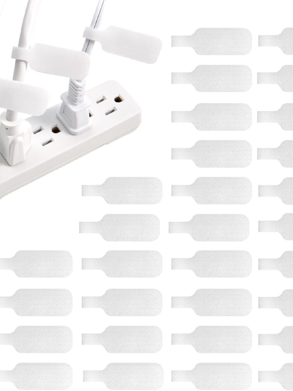 Cable Labels - Medium, White 30-Pack Write On Cord Labels, Wire Tags for Cable M